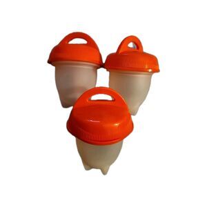 Lot of 3 Egglettes Egg Cooker Hard Boiled Eggs Egg Silicone Cups Non-stick